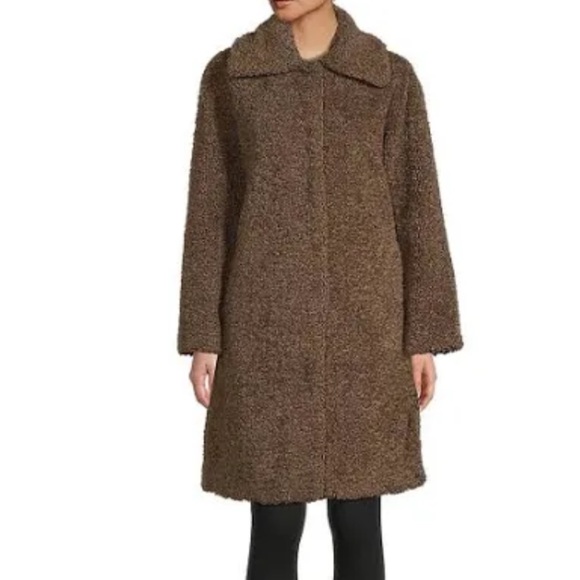 Apparis coat faux fur brown L - Picture 2 of 9